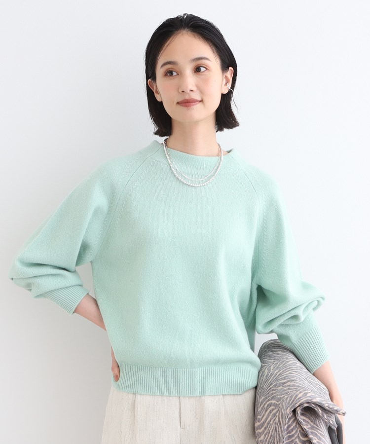 カシミヤ混】ボリュームスリーブ ボトルネックニット(ニット カシミヤ混】ボリュームスリーブ ボトルネックニット(ニット