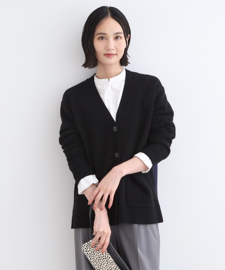 インディヴィ(INDIVI)の【カシミヤ混／バイカラー】ゆるシルエットニットカーディガン6