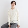 インディヴィ(INDIVI)の【ウール100%/アンサンブル可】エクストラファインメリノ クルーネックカーディガンニット オフホワイト(003)