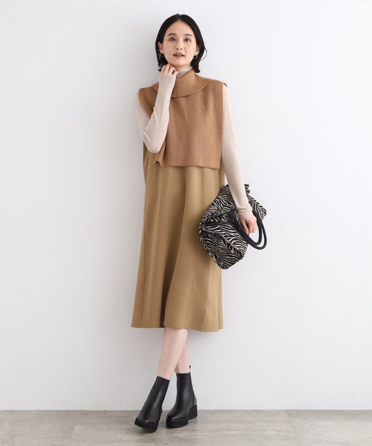 インディヴィ(INDIVI)の【伸縮性◎】ニットジャンパードレス8