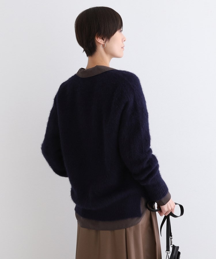 フォックス混】ヘアリーゆるニットカーディガン（カーディガン