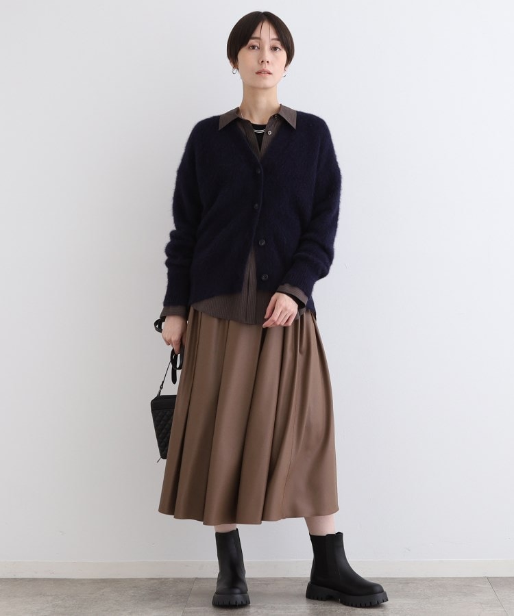 フォックス混】ヘアリーゆるニットカーディガン（カーディガン