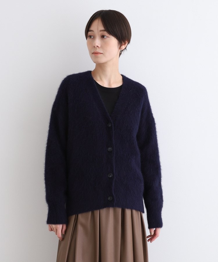【超特価】 フォックス混】ヘアリーゆるニットカーディガン（カーディガン トップス