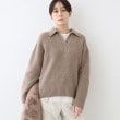 インディヴィ(INDIVI)の【日本製】衿付きニット ベージュ(052)