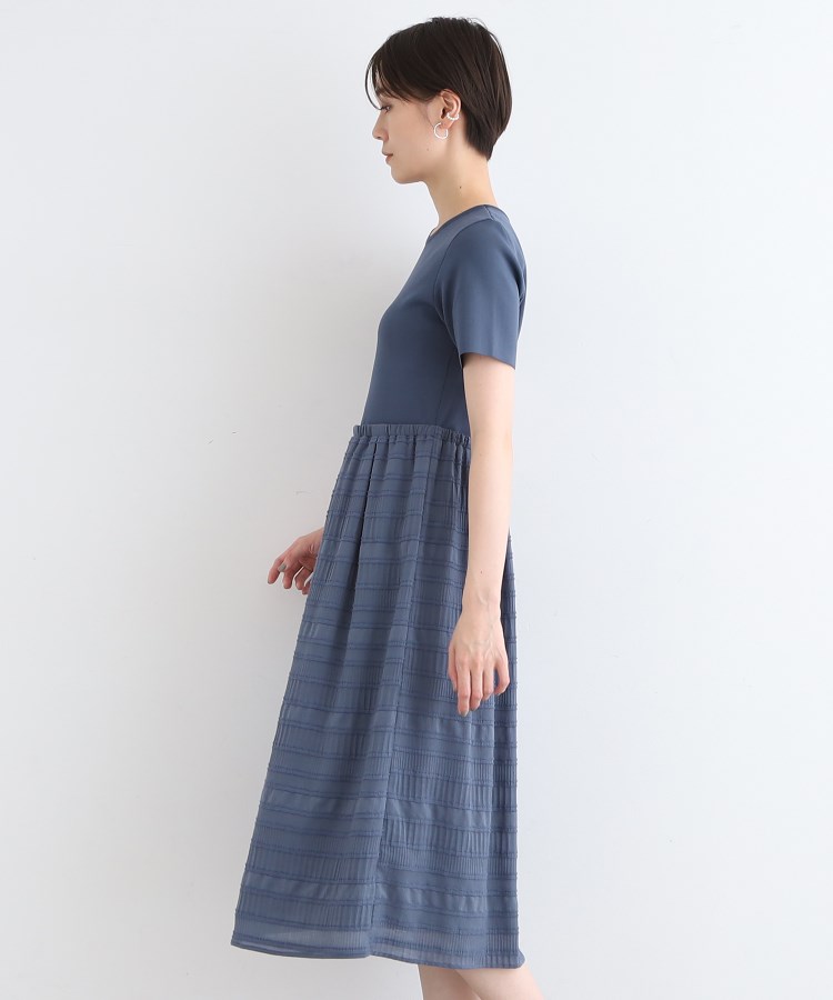インディヴィ(INDIVI)の【洗える】ニット＆シャーリング コンビワンピース11