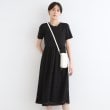 インディヴィ(INDIVI)の【洗える】ニット＆シャーリング コンビワンピース ブラック(019)