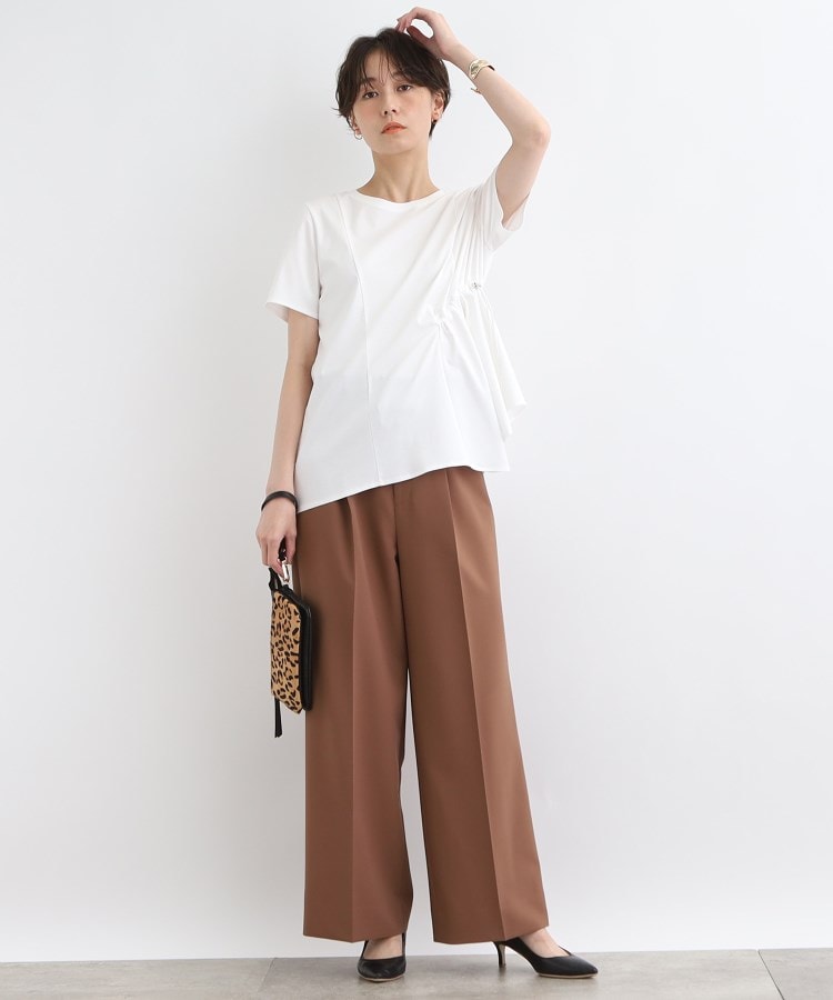 インディヴィ(INDIVI)の【洗える／トレンド】ドロストデザインTシャツ4