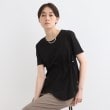 インディヴィ(INDIVI)の【洗える／トレンド】ドロストデザインTシャツ ブラック(019)