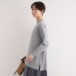 インディヴィ(INDIVI)の【洗える／チュニック丈／ボーダー柄】スリットデザインVネックニット2