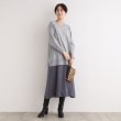 インディヴィ(INDIVI)の【洗える／チュニック丈／ボーダー柄】スリットデザインVネックニット4