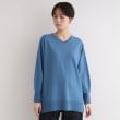 インディヴィ(INDIVI)の【洗える／チュニック丈／ボーダー柄】スリットデザインVネックニット22