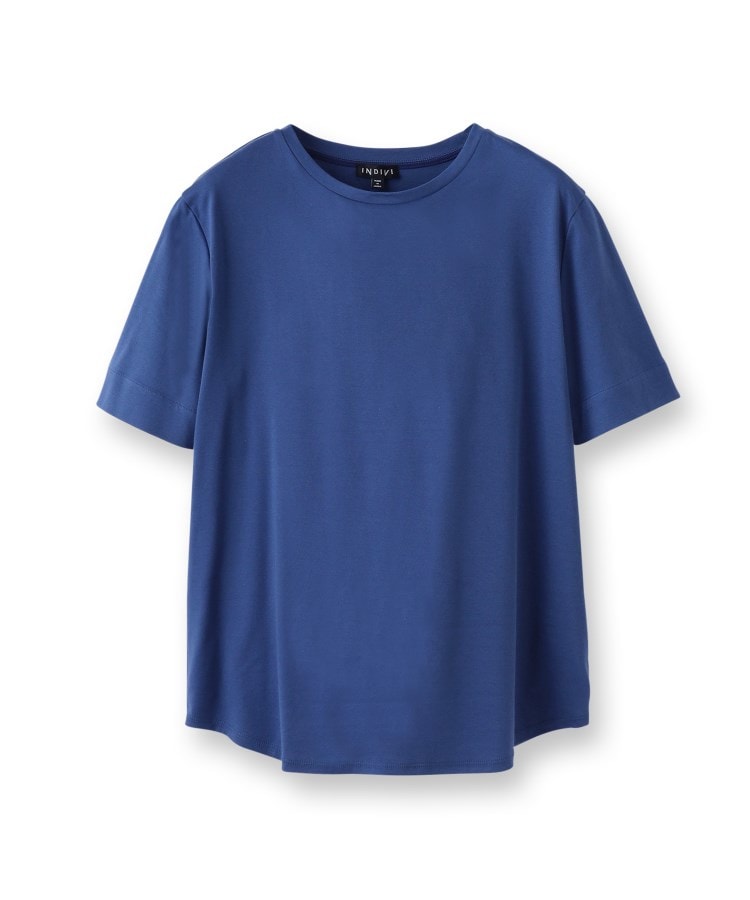 インディヴィ(INDIVI)の【洗える/コットン100%】裾デザイン大人Tシャツ1