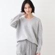 インディヴィ(INDIVI)の【洗える/カシミヤ混/日本製】Vネックコクーンシルエットニット ライトグレー(911)