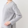 インディヴィ(INDIVI)の【洗える/SETUP可能】Vネックストライプ柄ニットプルオーバー18