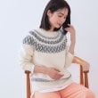 インディヴィ(INDIVI)の【フェアアイル柄／ラメ／無縫製】ゆるシルエットニット アイボリー(504)