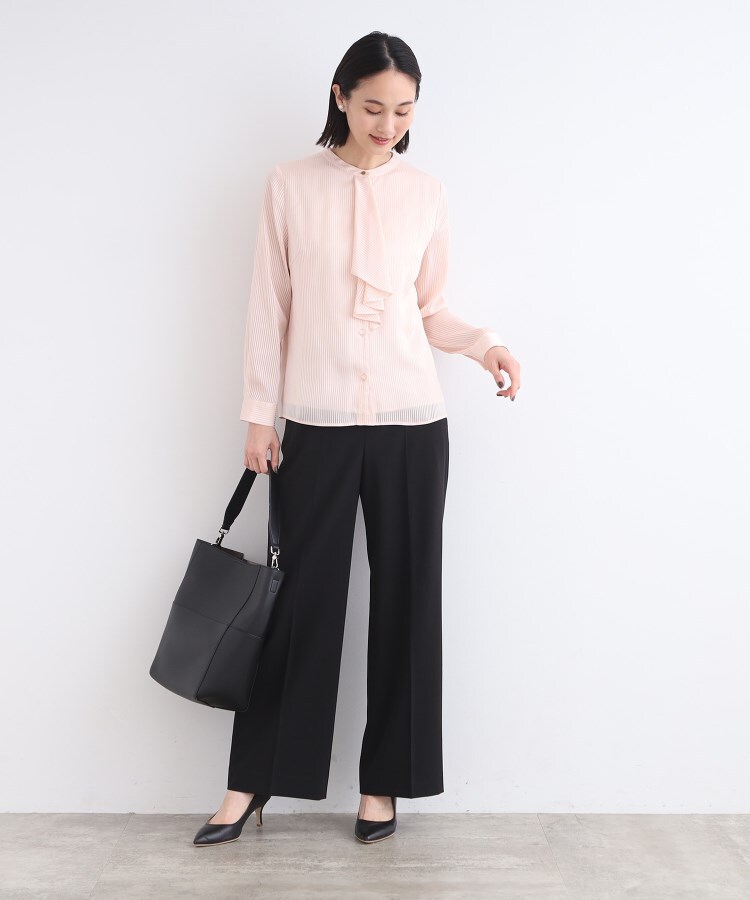 春SALE！【洗える】ストライプドビー ボウタイブラウス（シャツ