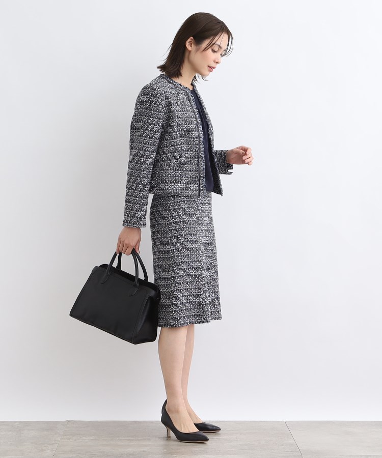 セール】 【OUTLET】尾州ツイードノーカラージャケット （ノー