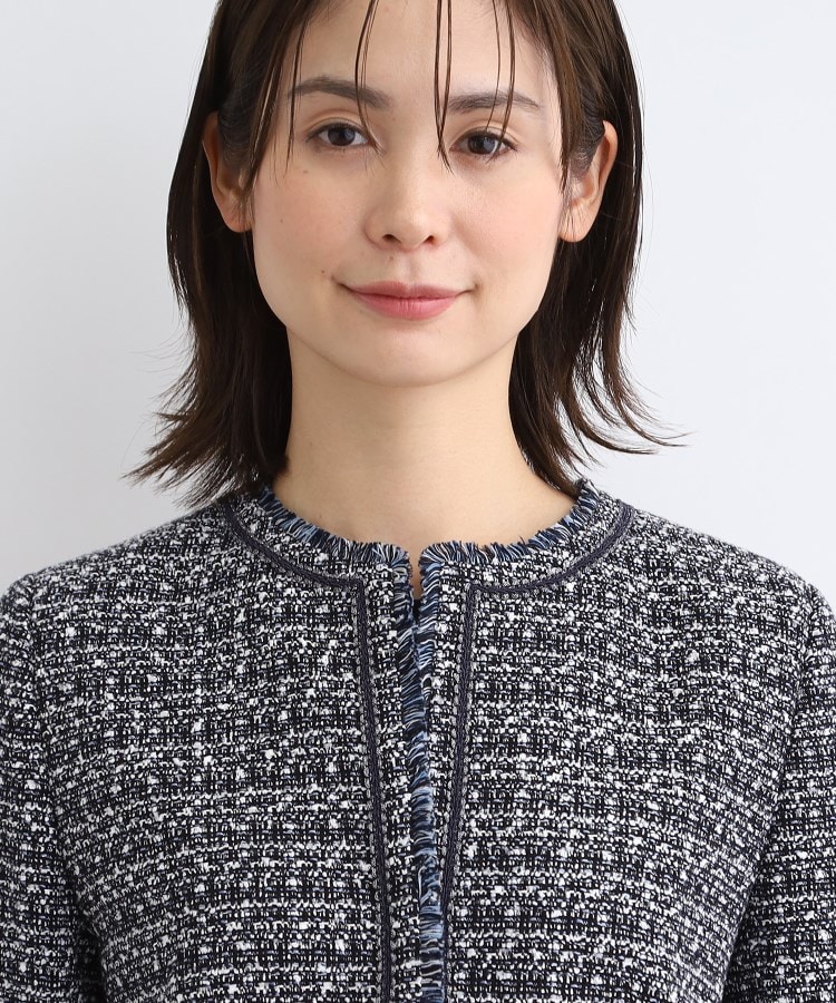 セレモニー/SETUP可能/日本製】ファンシーツィード ノーカラー セレモニー/SETUP可能/日本製】ファンシーツィード ノーカラー