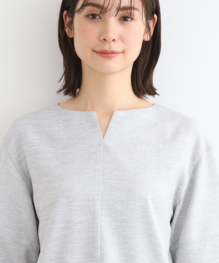 インディヴィ(INDIVI)の【洗える／UVケア／接触冷感／SETUP可能】麻調ランタンスリーブブラウス15