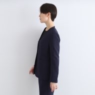 日本製／定番スーツ】トリアセテート混ノーカラージャケット