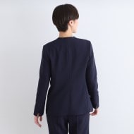 日本製／定番スーツ】トリアセテート混ノーカラージャケット