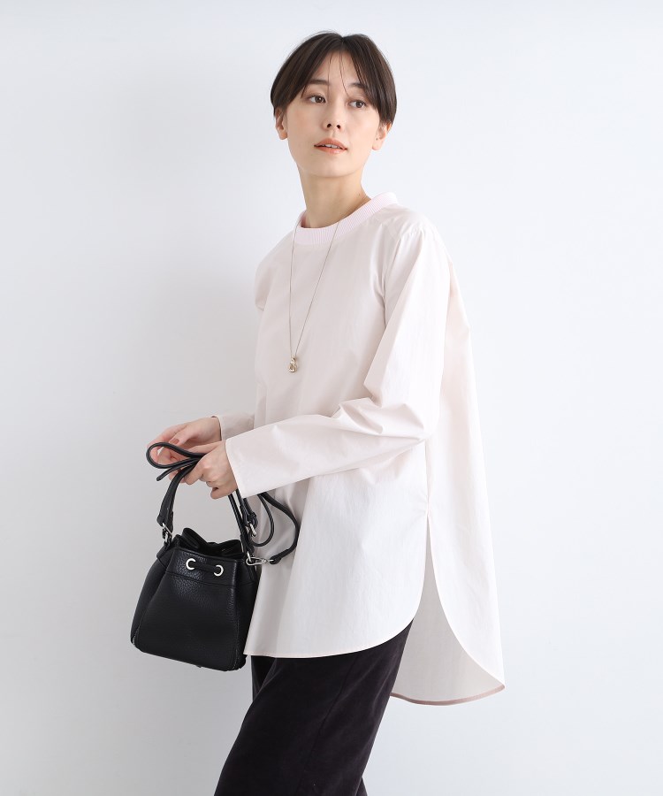 日本製】Tシャツライク クリーンブラウス(シャツ・ブラウス 日本製】Tシャツライク クリーンブラウス(シャツ・ブラウス