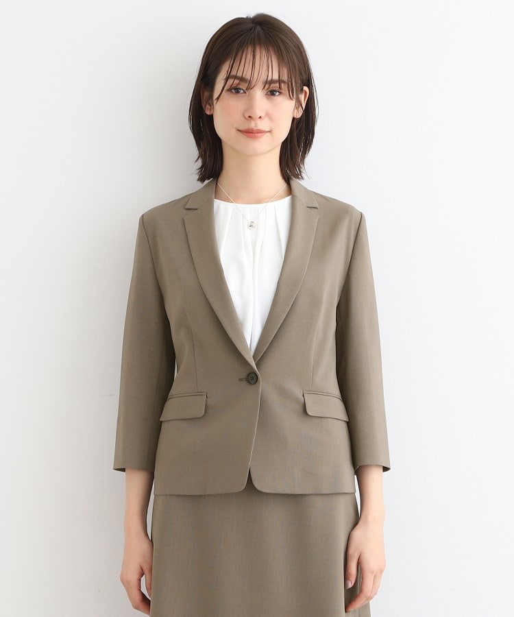洗える/UVケア/接触冷感/SETUP可能】千鳥柄ショート丈 洗える/UVケア/接触冷感/SETUP可能】千鳥柄ショート丈