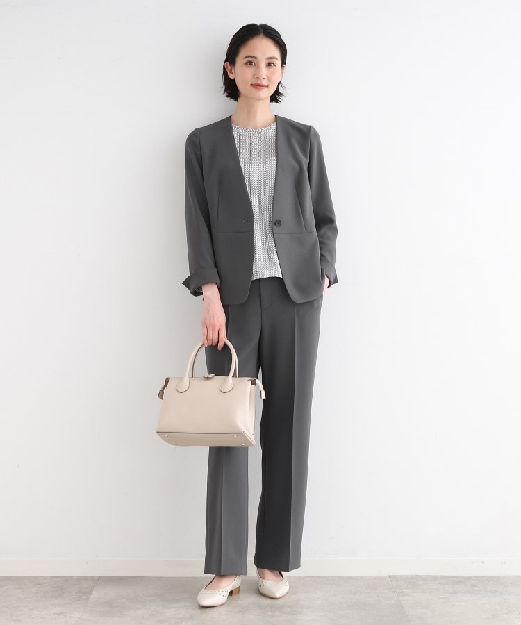 日本製/洗える/定番スーツ】ストレッチストレートパンツ 日本製/洗える/定番スーツ】ストレッチストレートパンツ