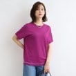 インディヴィ(INDIVI)の【洗える／サマーニット】Tシャツライクニット パープル(083)