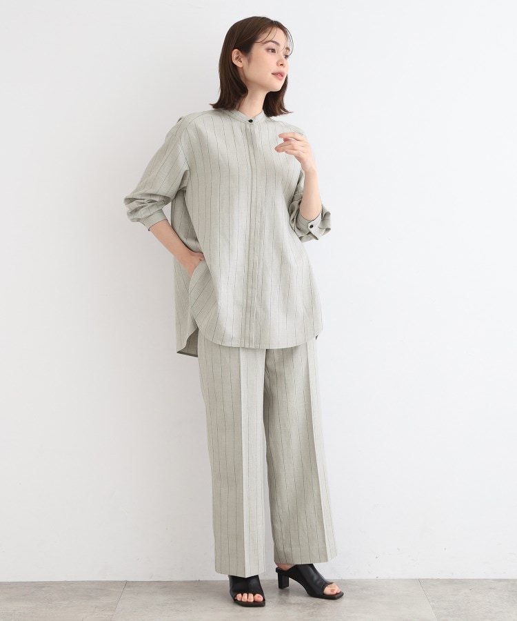 日本製/SETUP可能】ストライプ柄ストレートパンツ(パンツ(単品 日本製/SETUP可能】ストライプ柄ストレートパンツ(パンツ(単品