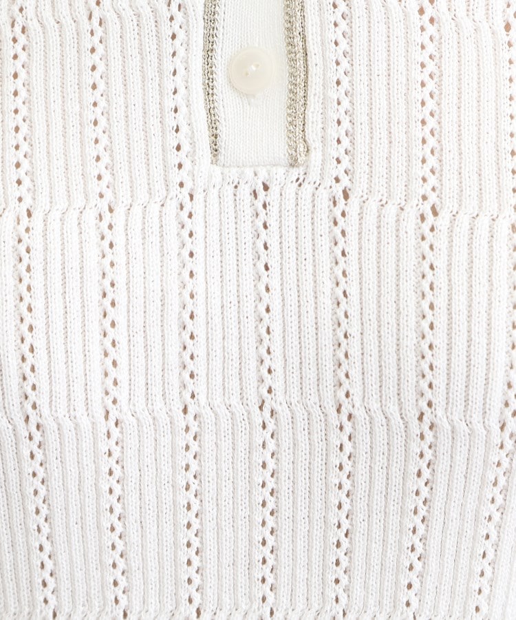 インディヴィ(INDIVI)の【洗える／トレンド】かぎ編み風衿つき5分袖ニット10