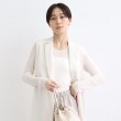 インディヴィ(INDIVI)の【洗える／シアー】クルーネックニット ホワイト(001)