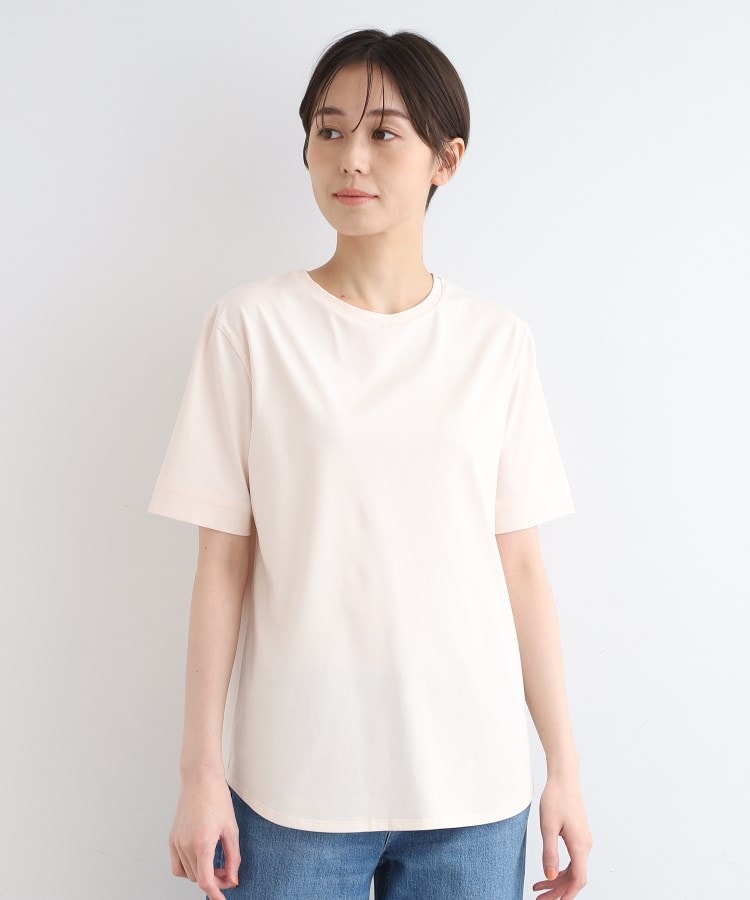 代引き人気 洗える】大人きれいめデザインTシャツ（Tシャツ） | INDIVI カットソー(半袖+袖なし)