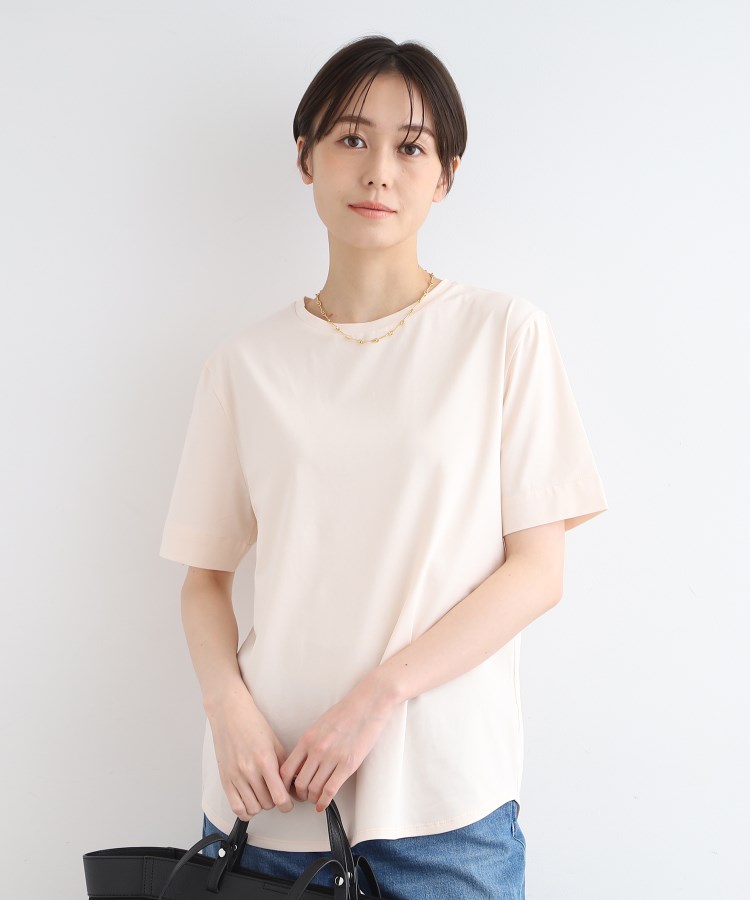 インディヴィ(INDIVI)の【洗える】大人きれいめデザインTシャツ グレージュ(050)