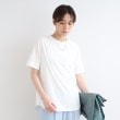 インディヴィ(INDIVI)の【洗える】大人きれいめデザインTシャツ ホワイト(001)