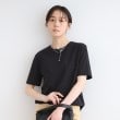 インディヴィ(INDIVI)の【洗える】大人きれいめデザインTシャツ ブラック(019)