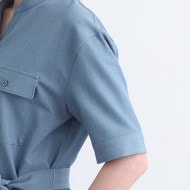 洗える／SETUP可能／3WAY】デニムライクシャツワンピース
