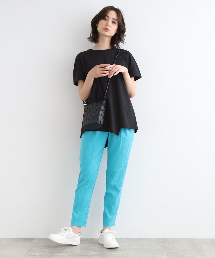 洗える/コットン100%】アシメヘムデザインTシャツ(カットソー 洗える/コットン100%】アシメヘムデザインTシャツ(カットソー