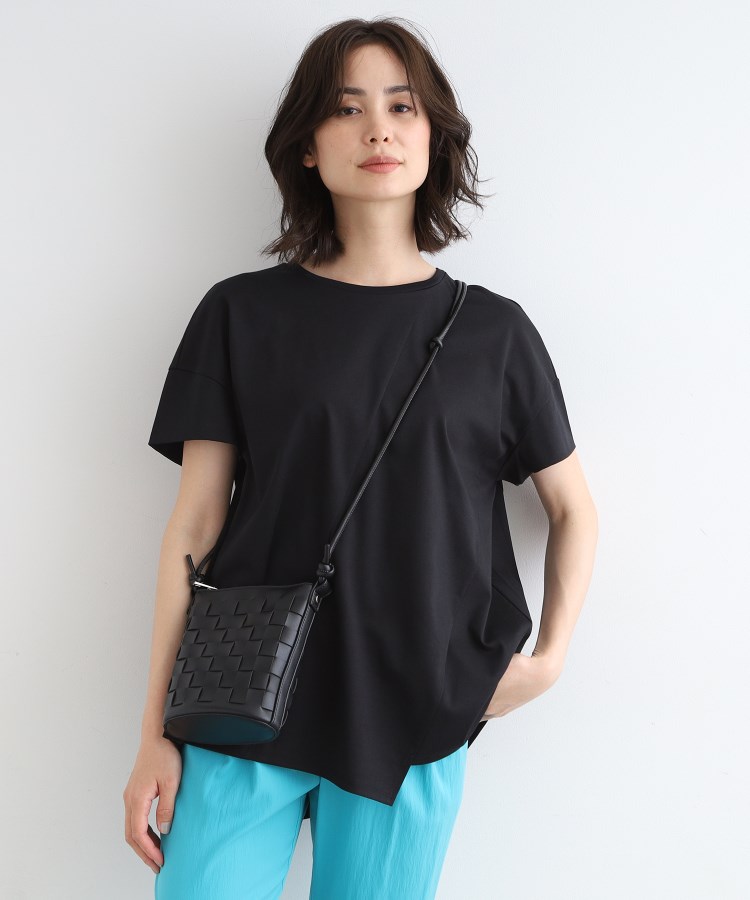 洗える/コットン100%】アシメヘムデザインTシャツ(カットソー 洗える/コットン100%】アシメヘムデザインTシャツ(カットソー