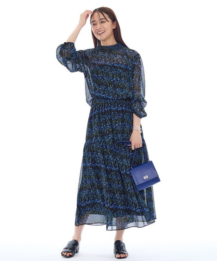 インディヴィ(INDIVI)の【セットアップ可能】フラワーシフォンブラウス7