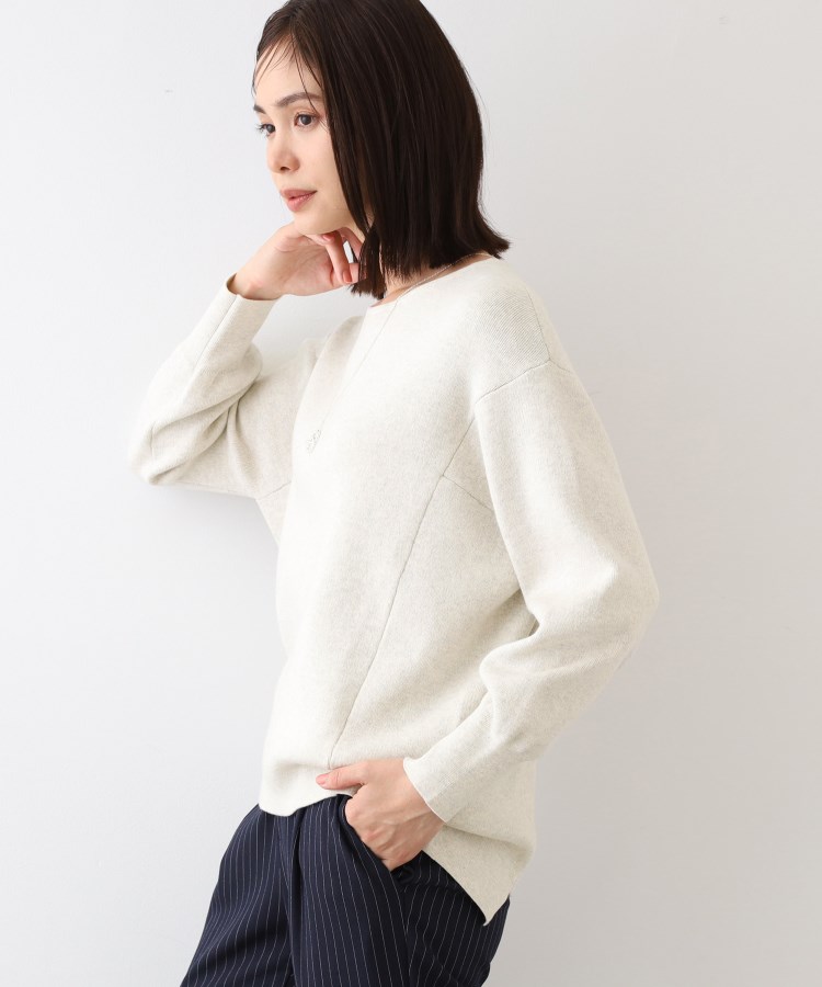春SALE！【コットン＆カシミヤ／洗える】スウェットライクニット