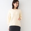 インディヴィ(INDIVI)の春SALE！【コットン＆カシミヤ／洗える】スウェットライクニット アイボリー(004)