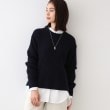 インディヴィ(INDIVI)の春SALE！【コットン混／洗える】ミニケーブル柄ニット ネイビー(094)