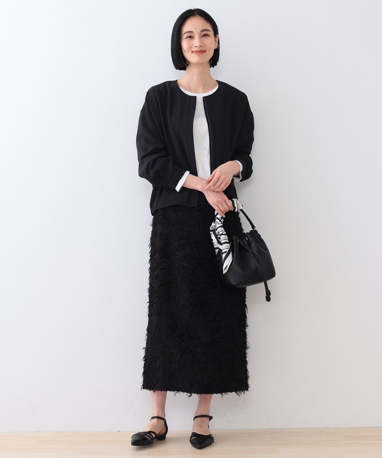 インディヴィ(INDIVI)の春SALE！【洗える】凹凸素材シンプルブルゾン11