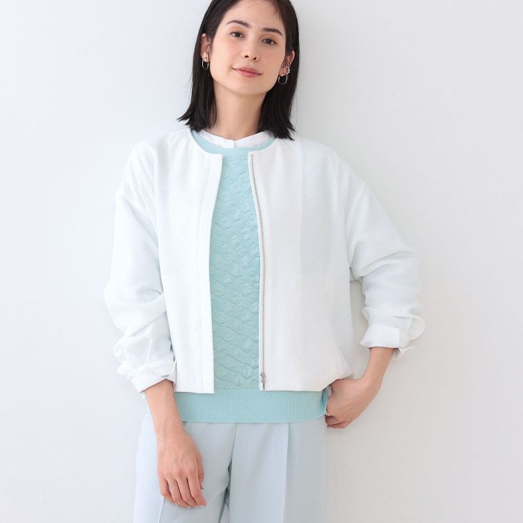 インディヴィ(INDIVI)の春SALE！【洗える】凹凸素材シンプルブルゾン ブルゾン/ジャンバー