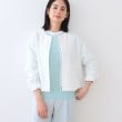 インディヴィ(INDIVI)の春SALE！【洗える】凹凸素材シンプルブルゾン オフホワイト(003)