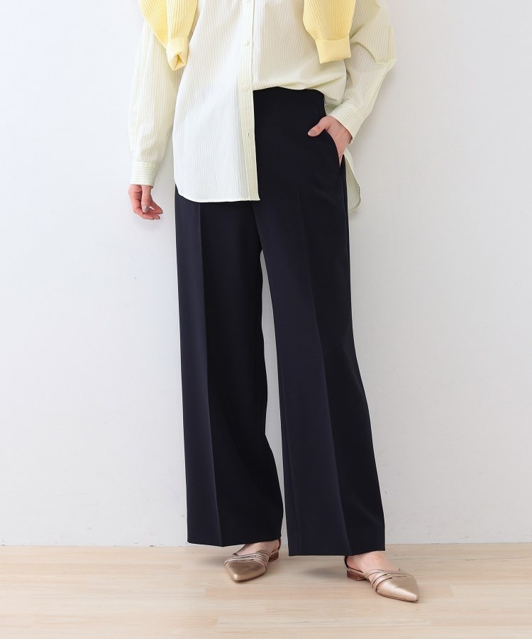 インディヴィ(INDIVI)の春SALE！【復活！褒められパンツ】ストレッチ ワイドパンツ28