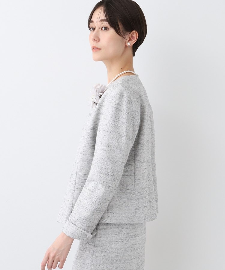 春SALE!【洗える】ストレッチツィードジャケット(ノーカラー 春SALE!【洗える】ストレッチツィードジャケット(ノーカラー