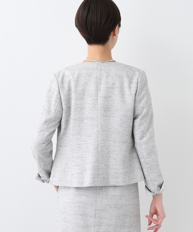 春SALE!【洗える】ストレッチツィードジャケット(ノーカラー 春SALE!【洗える】ストレッチツィードジャケット(ノーカラー
