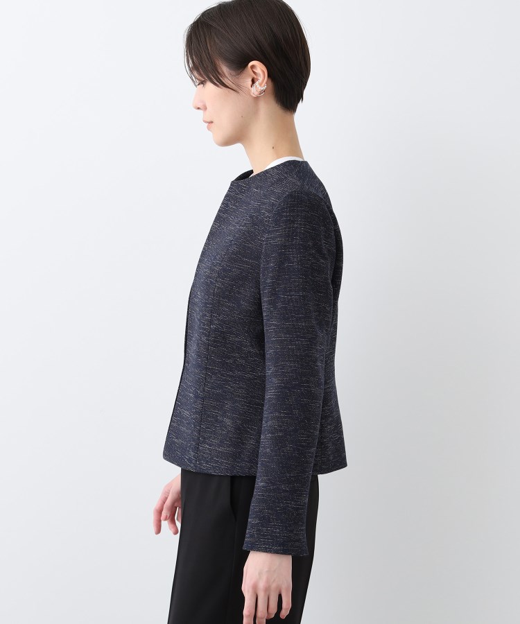 春SALE!【洗える】ストレッチツィードジャケット(ノーカラー 春SALE!【洗える】ストレッチツィードジャケット(ノーカラー